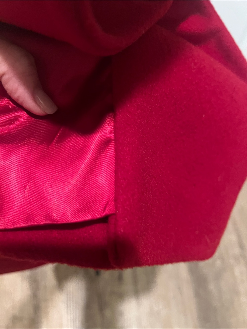 Women’s Double-Breasted Red Overcoat - Picture 11 of 13